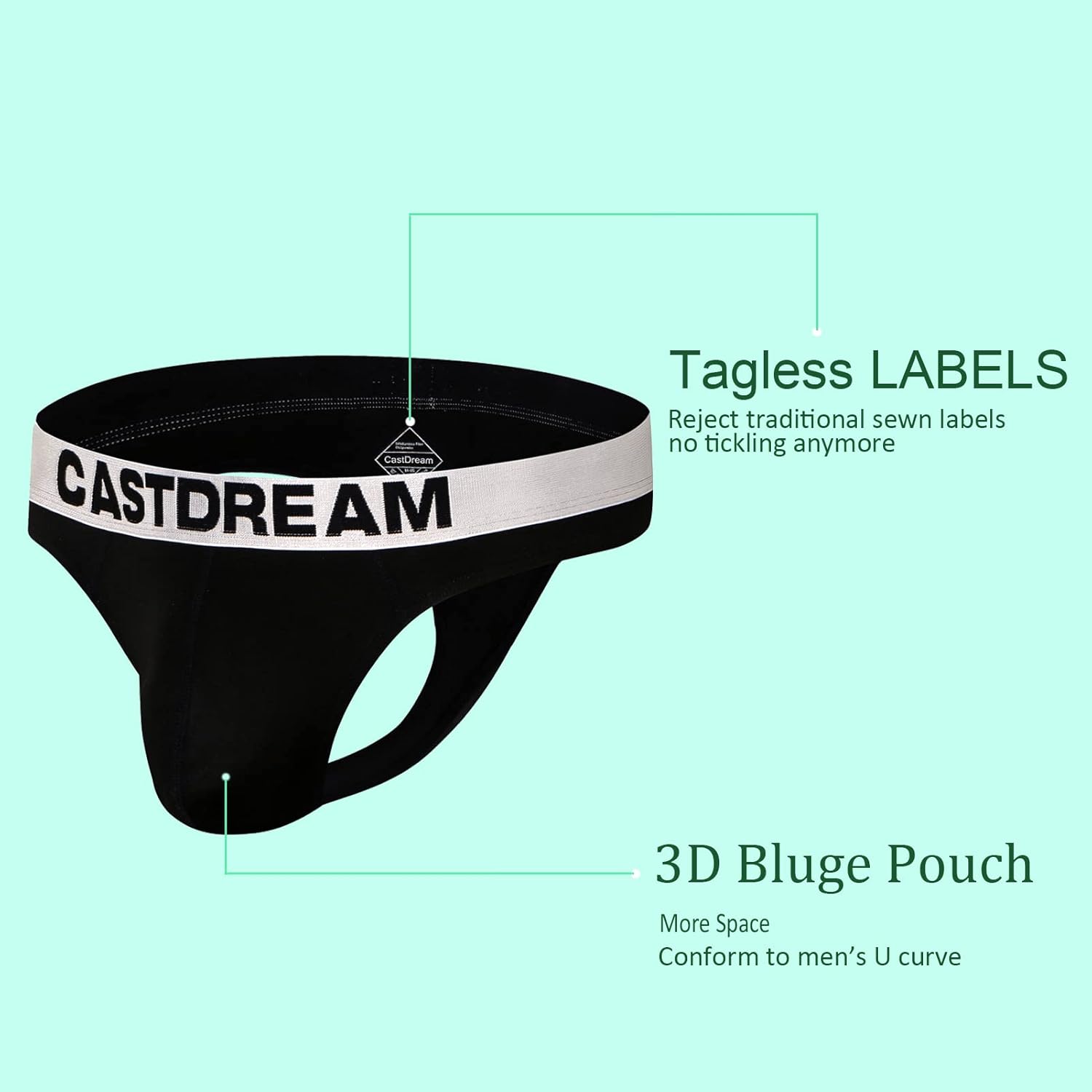 Men's Thong Underwear, Ultra Soft Breathable Male G String, Stretch Fit & Comfort Bulge Pouch T Back Thongs for Men - Image 3