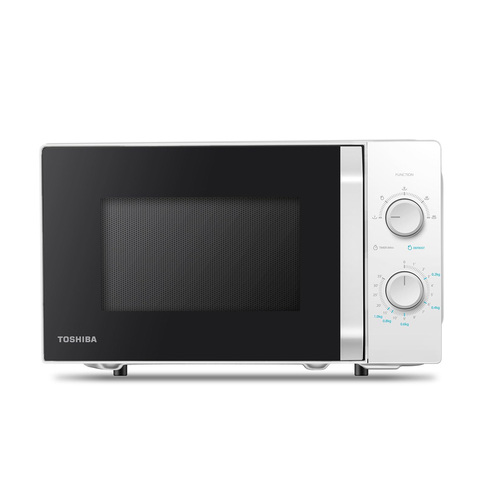 Toshiba MW2-MM20P(WH) Forno micro-ondas padrão, 20 litros, 800 W, 5 níveis de potência com prática função de descongelação, iluminação LED interior, branco