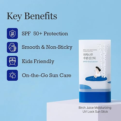 Miniatura 3 de ROUND LAB Barra Solar Hidratante de Jugo de Abedul de Amplio Espectro SPF 50+, 0.67 onzas, Barra de Protector Solar para cara y cuerpo, sin residuo