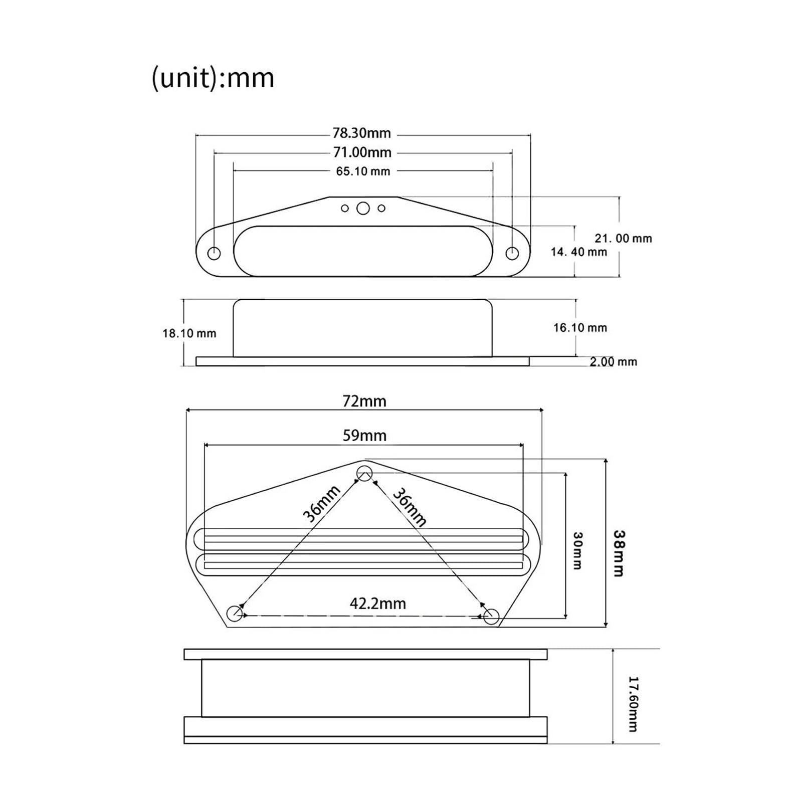 Alnico V Elektrischer Tonabnehmerhals Und Steg Für Gitarreninstrumentenzubehör(Set 1)