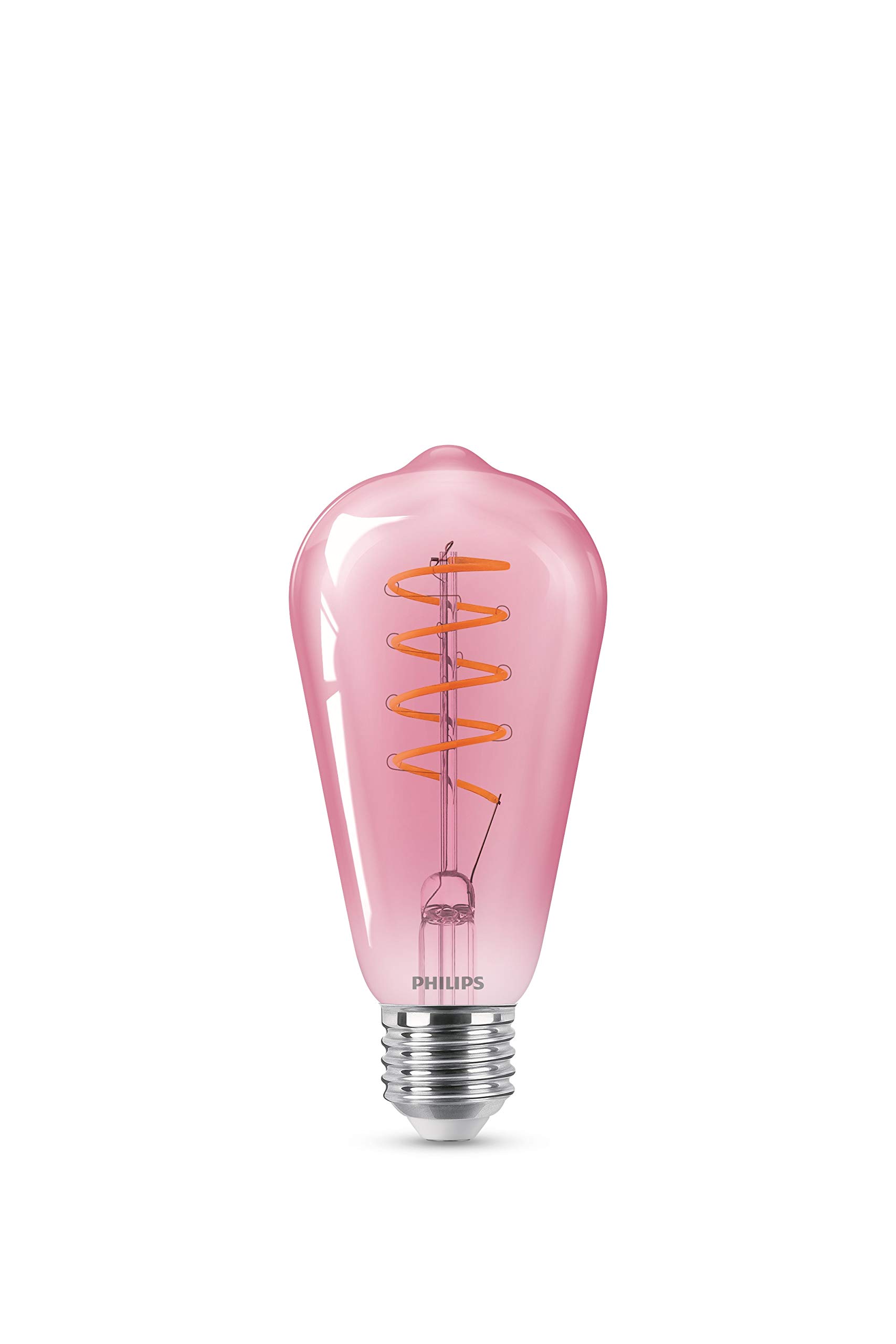 PhilipsLED Premium Classic ST64 Pink Dimmable Light Bulb [E27 Edison Screw] 15 W, Flame 1800 K.Energy Label