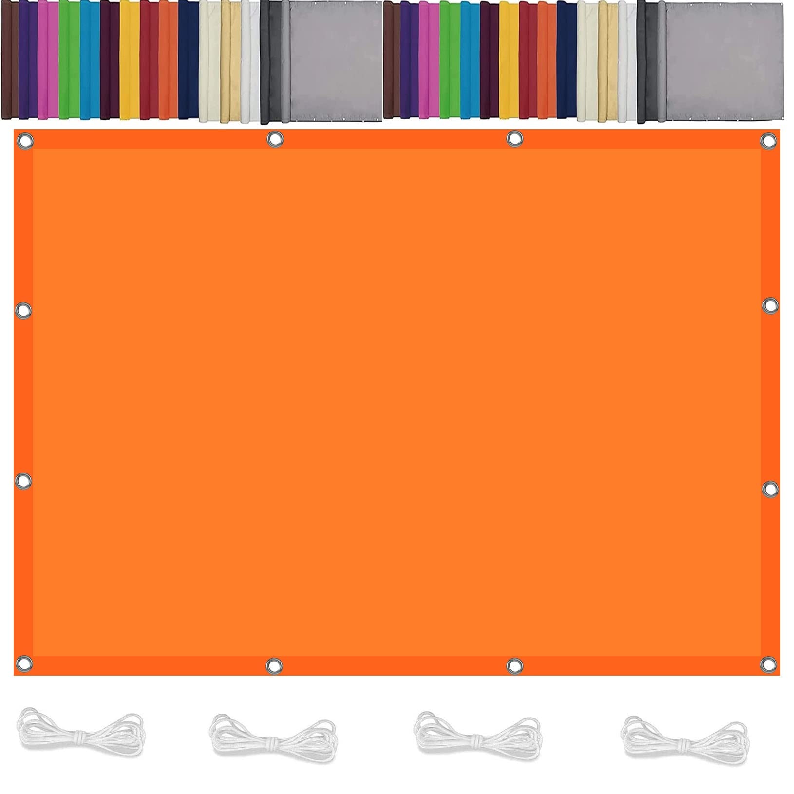 Filets de balcon orange 1.5x2.4m voile d'ombrage rectangulaire pour toit de serre