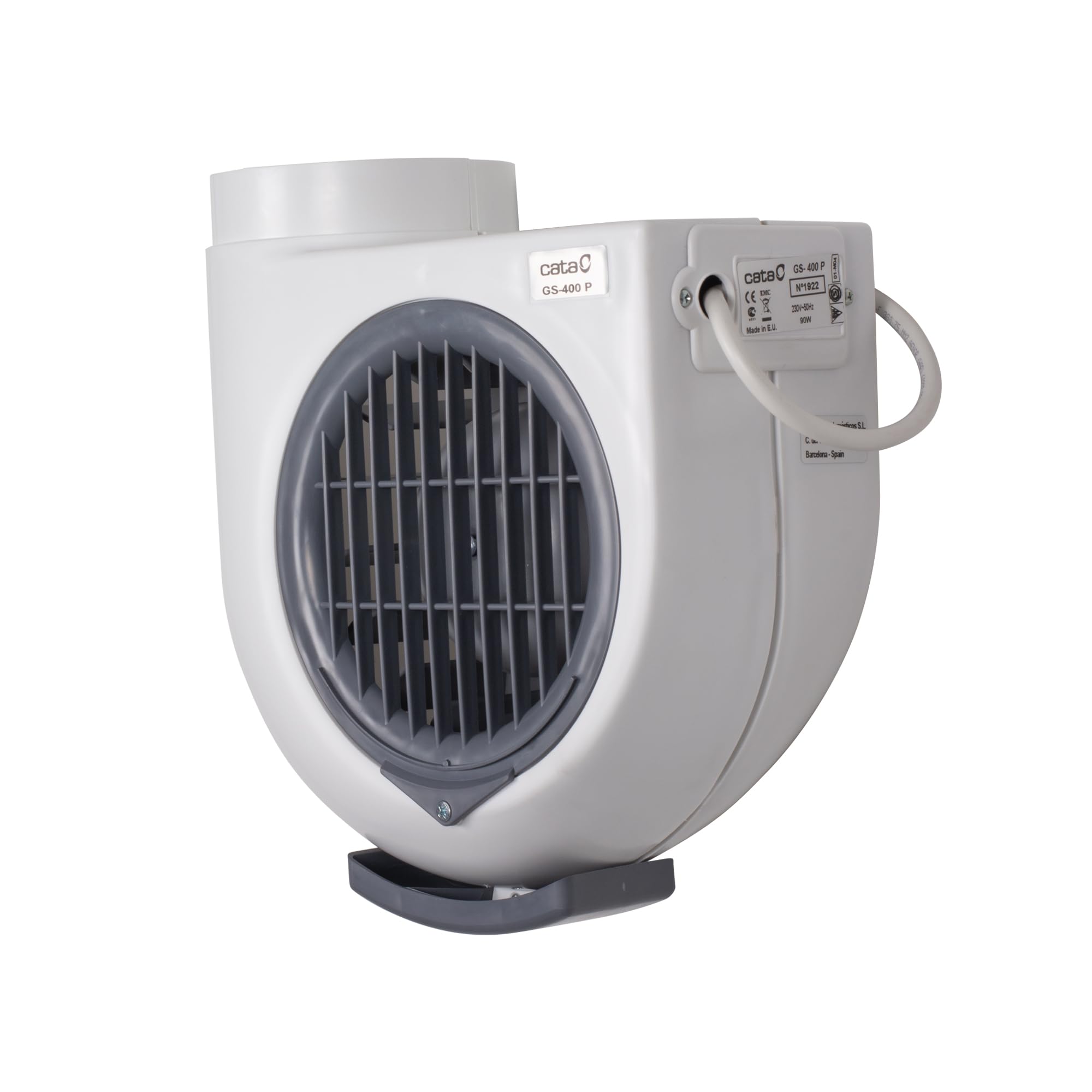 CATA Zentrifugallüfter GS-400 P Dunstabzugshaube für die Küche Einfaches Installationssystem Energieklasse B Geräuscharmer Küchenventilator mit Goßer Kapazität 24 cm Breit