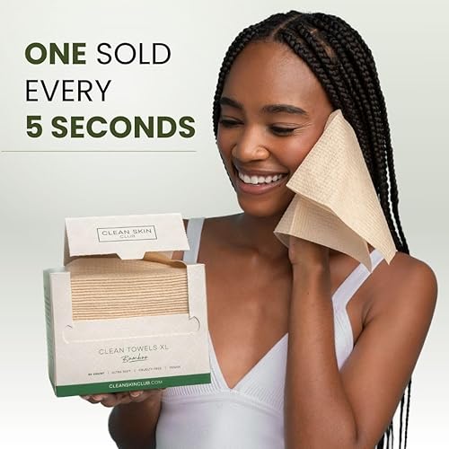 Miniatura 8 de Clean Skin Club Bamboo Viscose Clean Towels XL 100% USDA Toalla facial a base de biológicas USDA, toalla facial desechable, toallitas secas