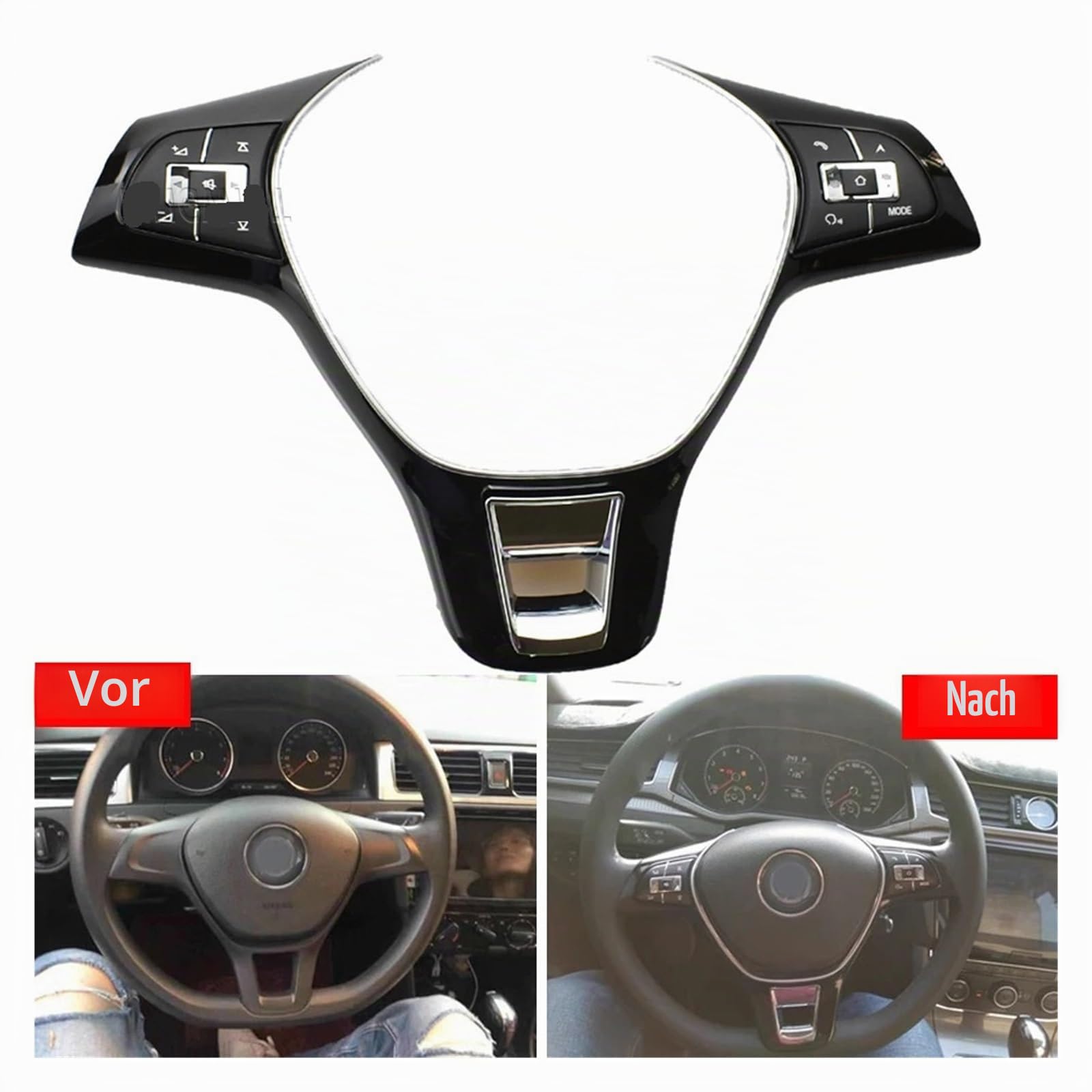 Auto-Lenkrad-Fernbedienung, kabellose Steuerungstaste, passend for VW Jetta Golf Polo Passat, Multifunktions-Controller, Schalter-Hubs, Universal(Style D1 Thin)