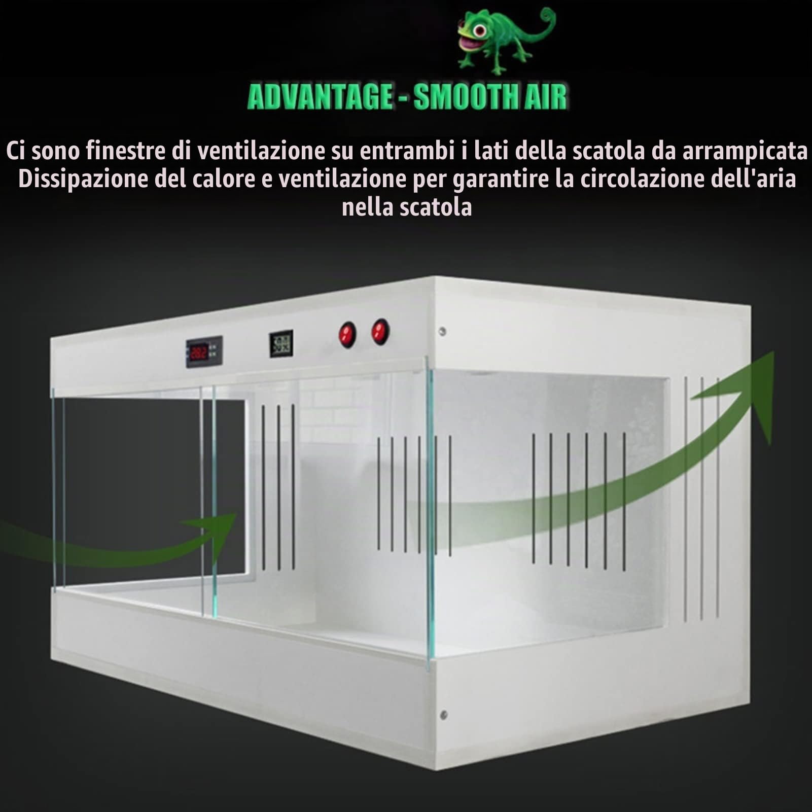 Terrario per Rettili Vetro Panoramico in PVC per Tenere al Caldo Il Serbatoio Alto E Ampio Serbatoio per Rettili per Lucertola Serpente Drago Barbuto Tartaruga Camaleonte