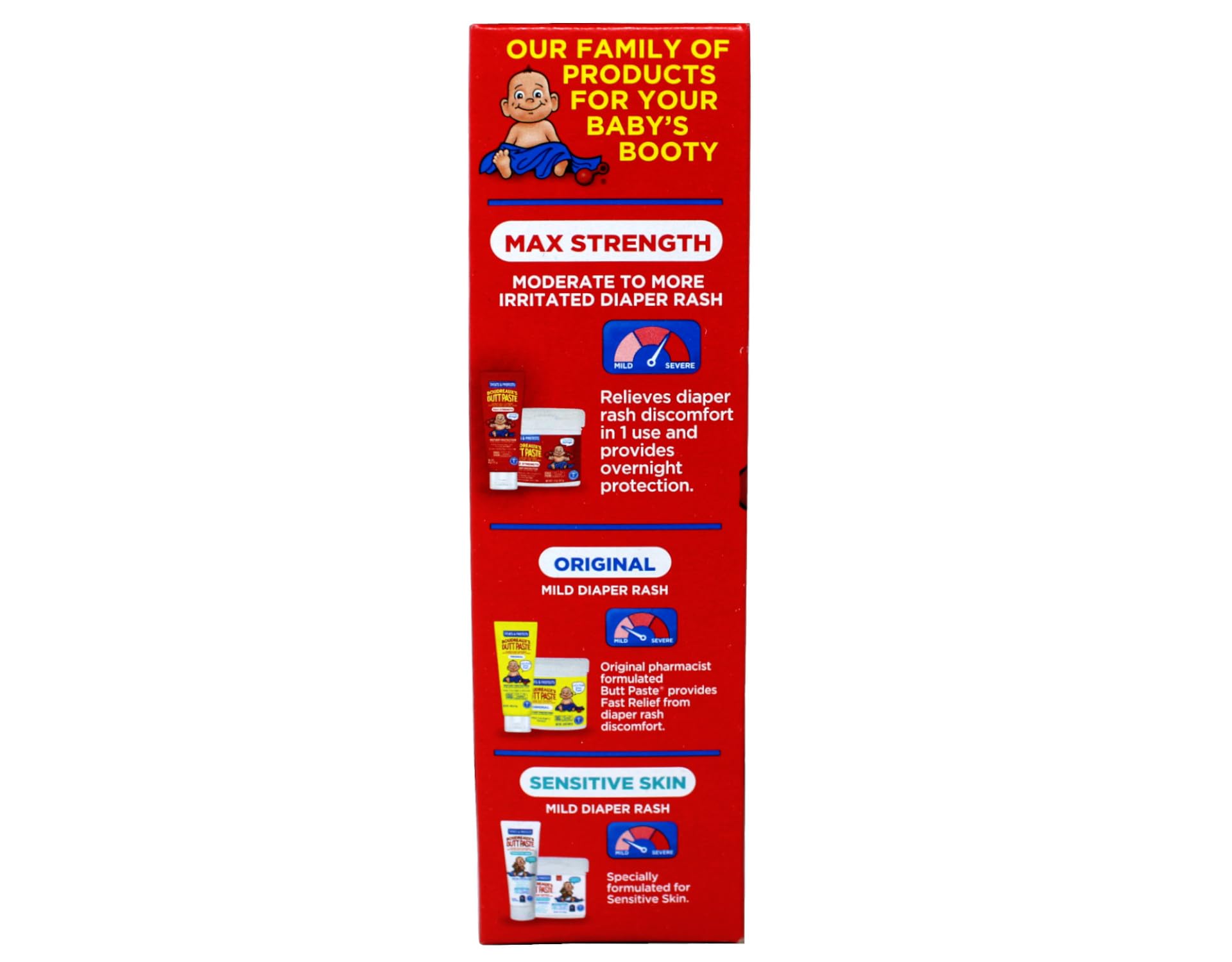 Boudreaux's Butt Paste Maximum Strength Diaper Rash Cream, Ointment for Baby, 4 oz. Tube, (Pack of 8)