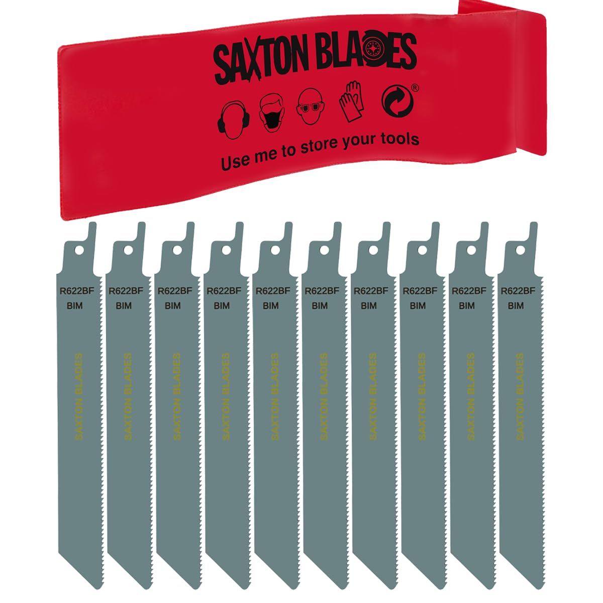 Saxton Blades Black 10X Saxton 150Mm Reciprocating Sabre Saw Metal Blades R622bf Fits Bosch, Dewalt Makita