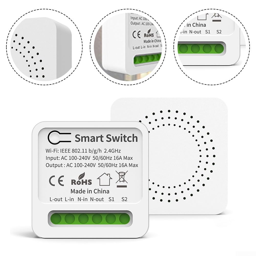 Interruttore Smart Home con connettività WiFi per attivazione vocale e Controllo dell'illuminazione Domestica (16 A)