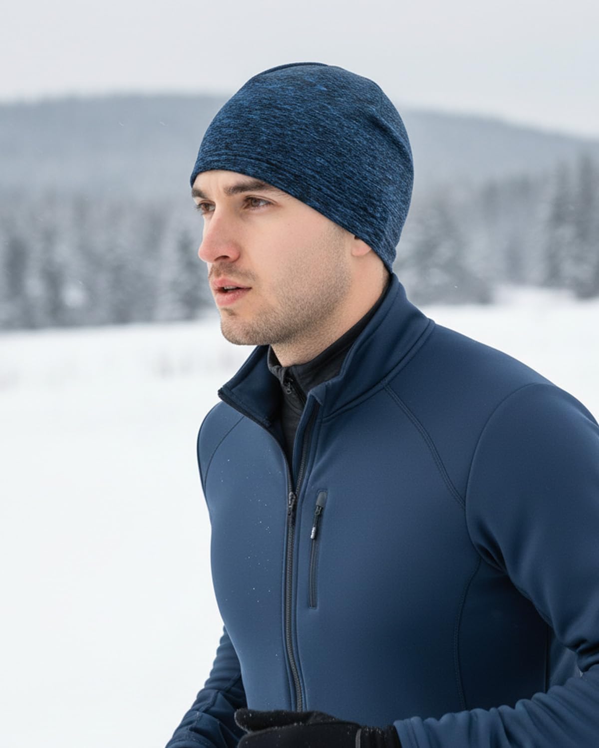 Zylioo XXL Cycling Beanie,Extra Large Skull Cap for Big Heads,Lightweight Thin Warm Fleece Lined Hat for Spring Outdoor - Image 6