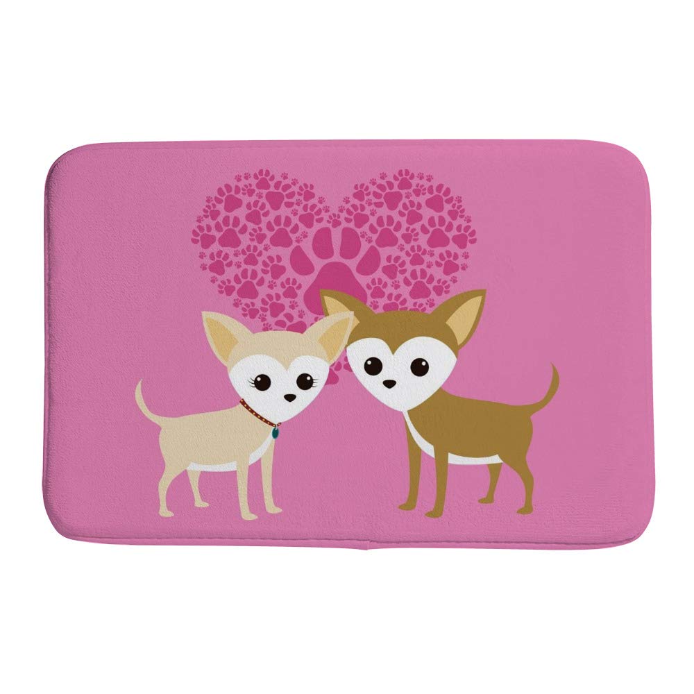 Tapis de bain deux chiens amoureux en velours corail pour un nid douillet