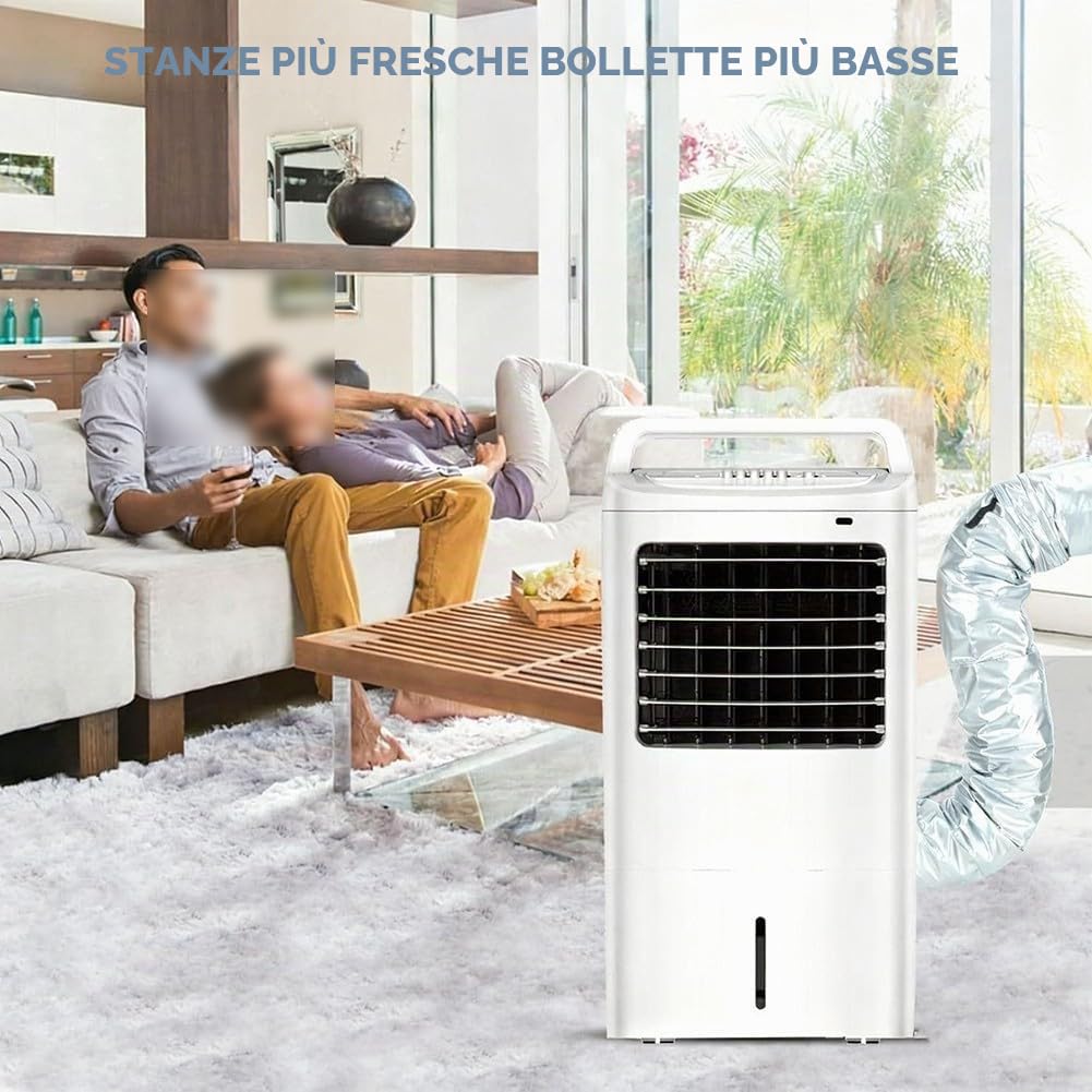 Copertura per tubo portatile per condizionatore d'aria – Manicotto isolante resistente al calore per condotto di scarico CA – Tessuto Oxford regolabile e protezione in alluminio per casa, ufficio