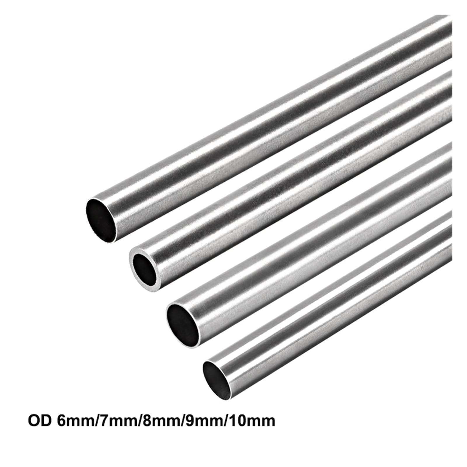 1 stücke Silber Runde 304 Edelstahl Kapillare Rohr 250mm Hohl Rundrohr OD 3/4/5/6/8/10mm ID 2/3/5/6/8mm(10mm x 1mm)