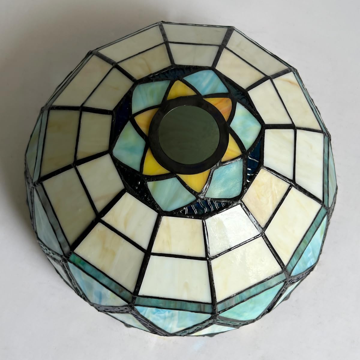 Tiffany Lamp Shade,12 inch Wide Handcrafted Stained Glass Lampshade replacement for Torchiere Floor Lamp Pendant Hanging Light