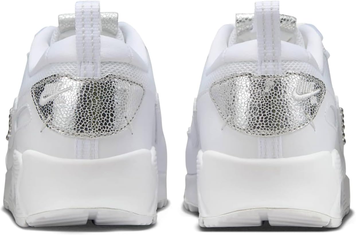 Nike Air Max 90 Futura Women's Shoes (FQ8888-100, White/Metallic Silver/Chrome/Platinum Tint) Size 6