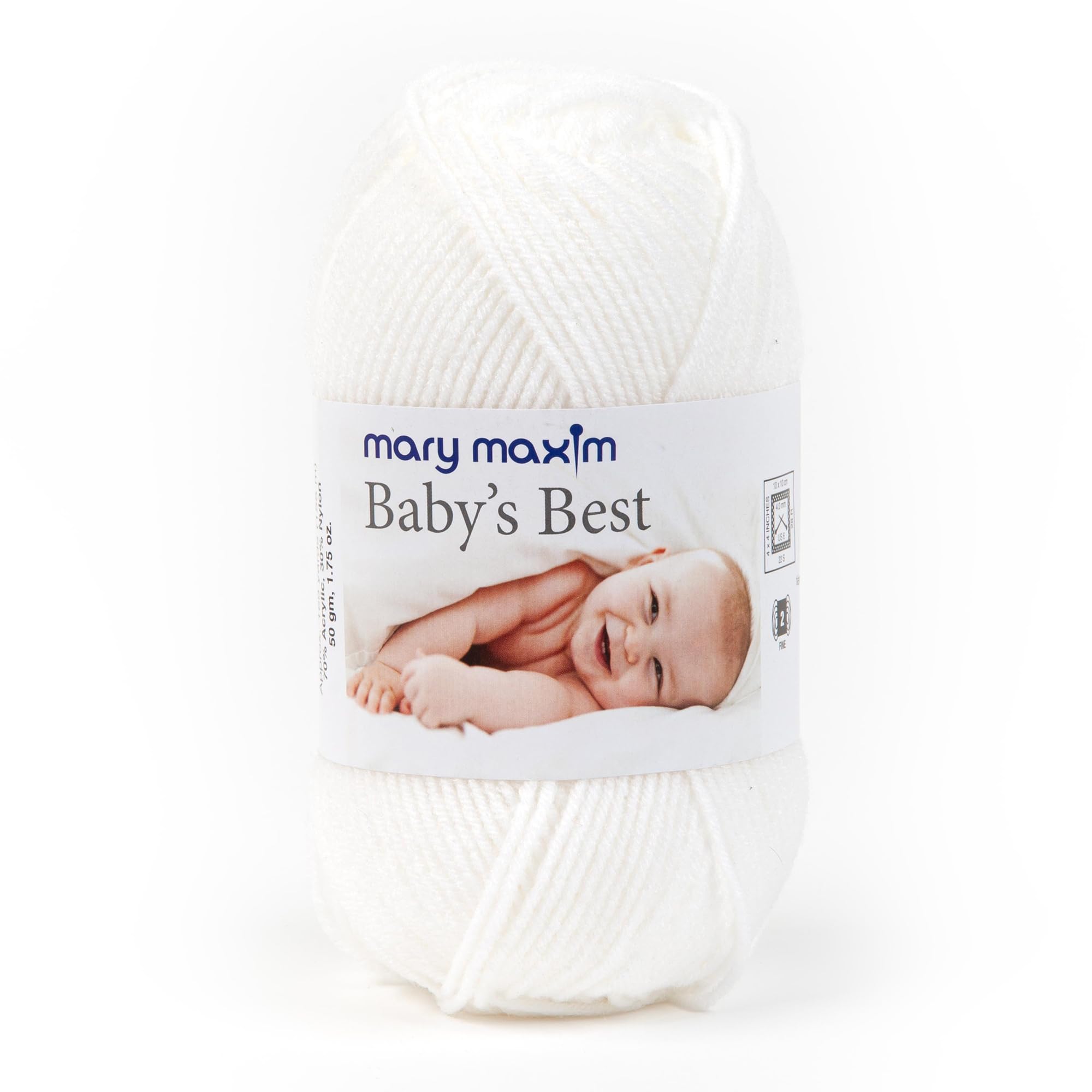 Amazon.com: Mary Maxim Baby's Best White Yarn for Crocheting and