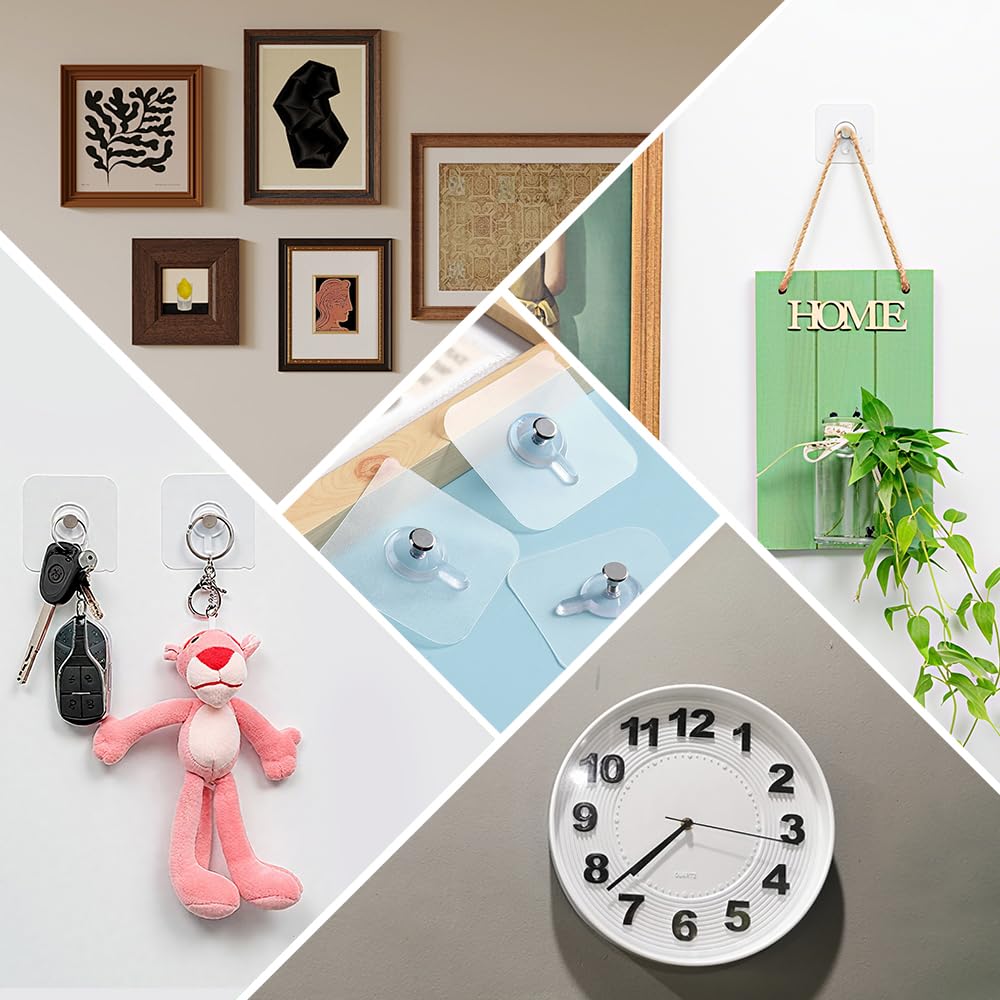Ganci Adesivi Per Quadri Muro, Appendi Quadri Senza Chiodi Impermeabile Trasparente, Chiodi Adesivi Per Quadri Muro, Appendi Quadri Adesivi Per Foto, Dipinti, Orologio,10