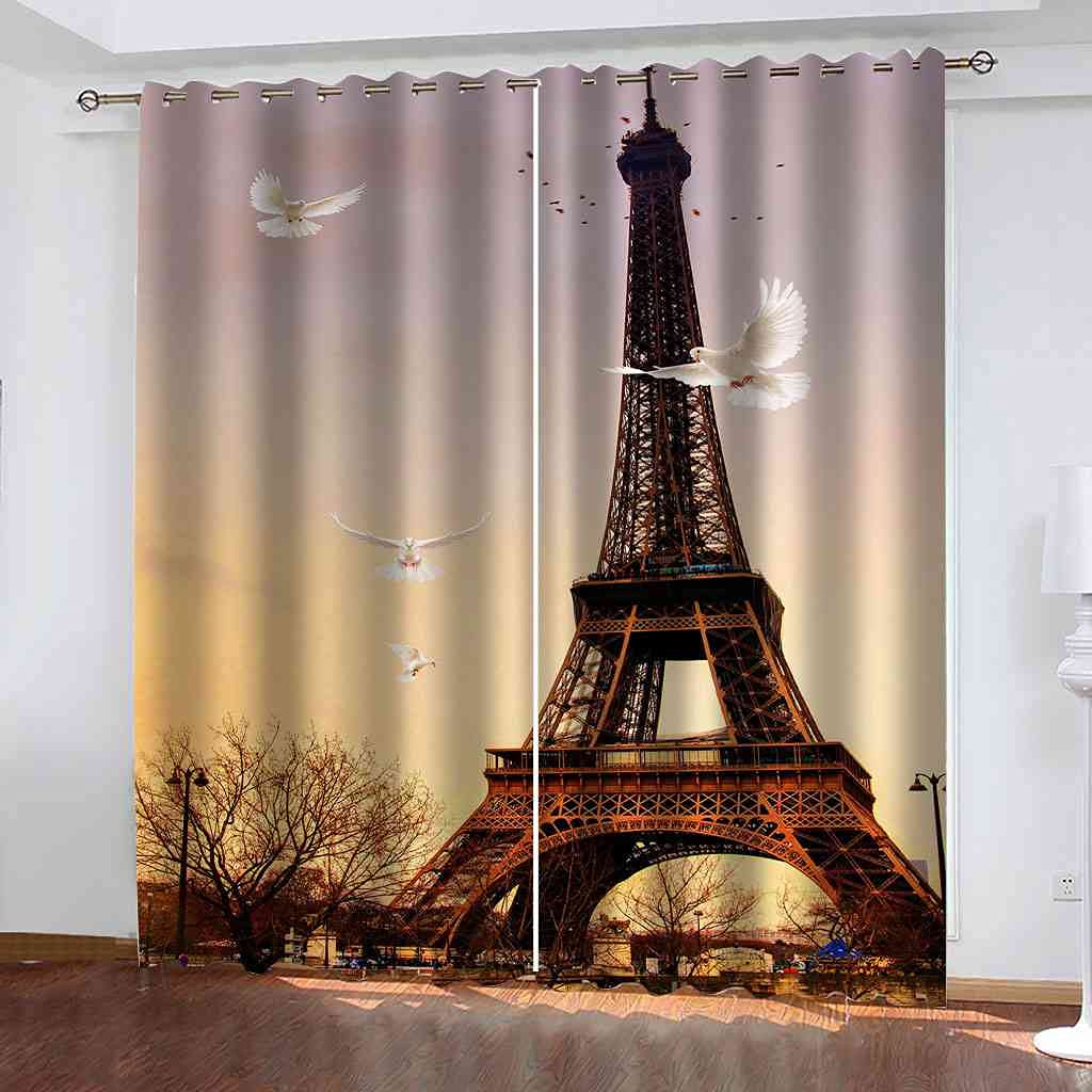 Rideaux occultants enfant Paris 3D anti-bruit pour chambre