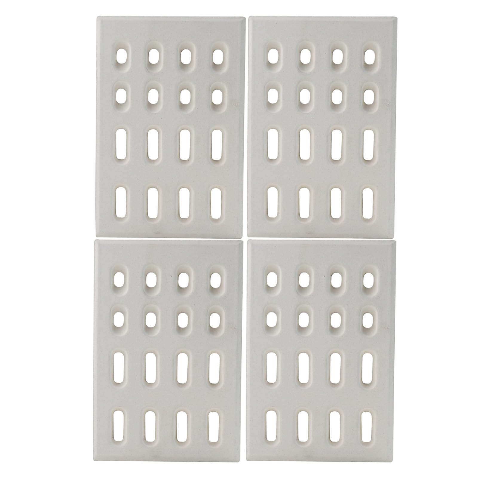 Derurizy Ceramic Brick, Ceramic Radiant Flame Tamer Replacement for Barbeques Galore Grand Turbo, Grand Hall, Members Mark Grills, Heat Plate Ceramic Briquettes, 7 1/16" x 4 3/4" x 1/2", 4 Pack