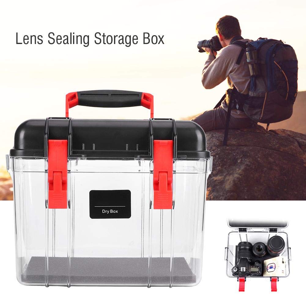 Yunir Caja a Prueba de Humedad para cámara Digital, Estuche a Prueba de Humedad para Equipo fotográfico Negro de plástico portátil, Caja de Almacenamiento a Prueba de Moho de Secado y Sellado