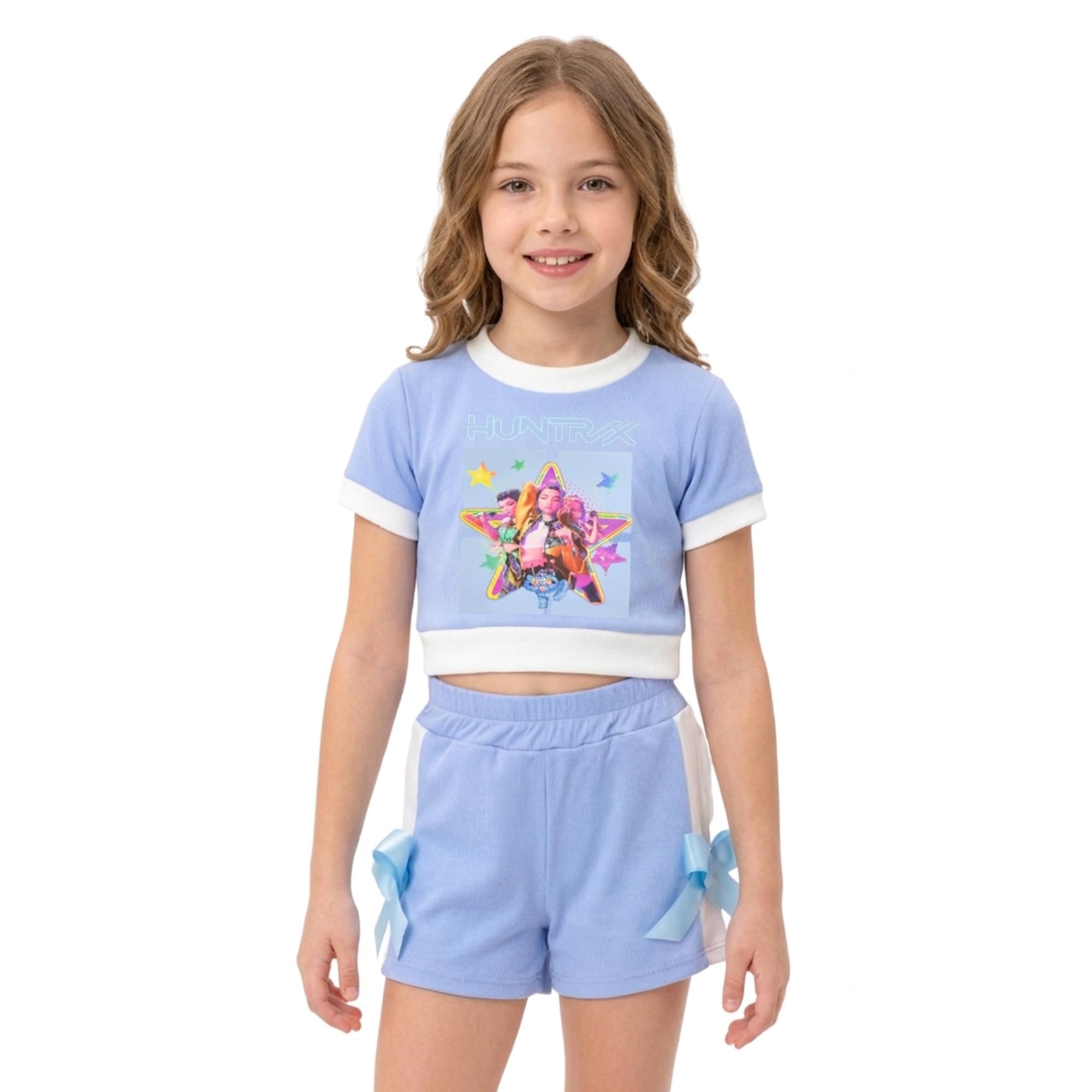 Conjunto K-Pop Niña Camiseta Crop Manga Corta y Falda Pantalón. Moda Anime Infantil. Conjunto Idol Coreano. Conjunto de Verano para Niñas de 4 a 14 Años — view 10
