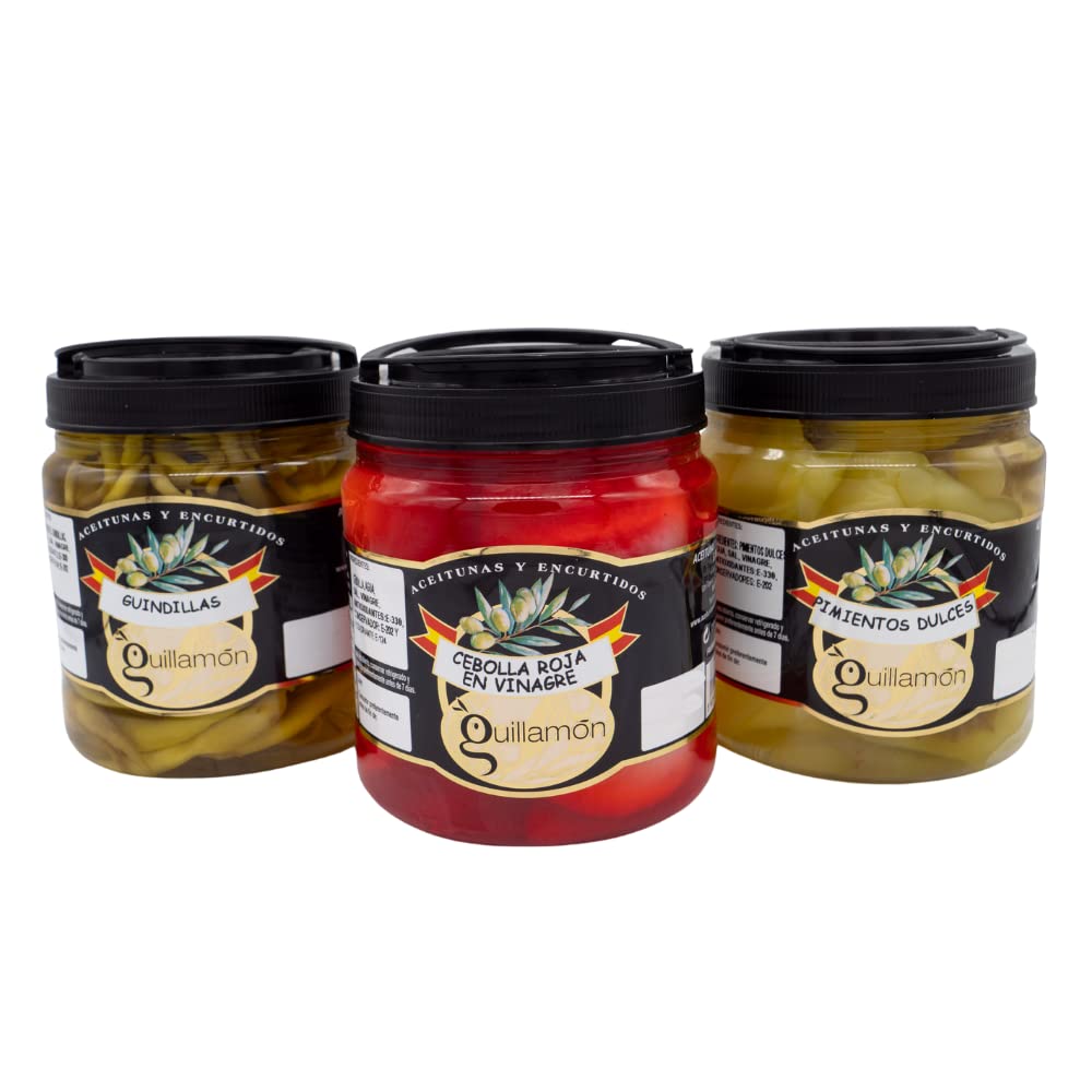Buy Olives and Guillamón pickle, Sweet Pepper 1 x 710 g, Red Onion 1 x