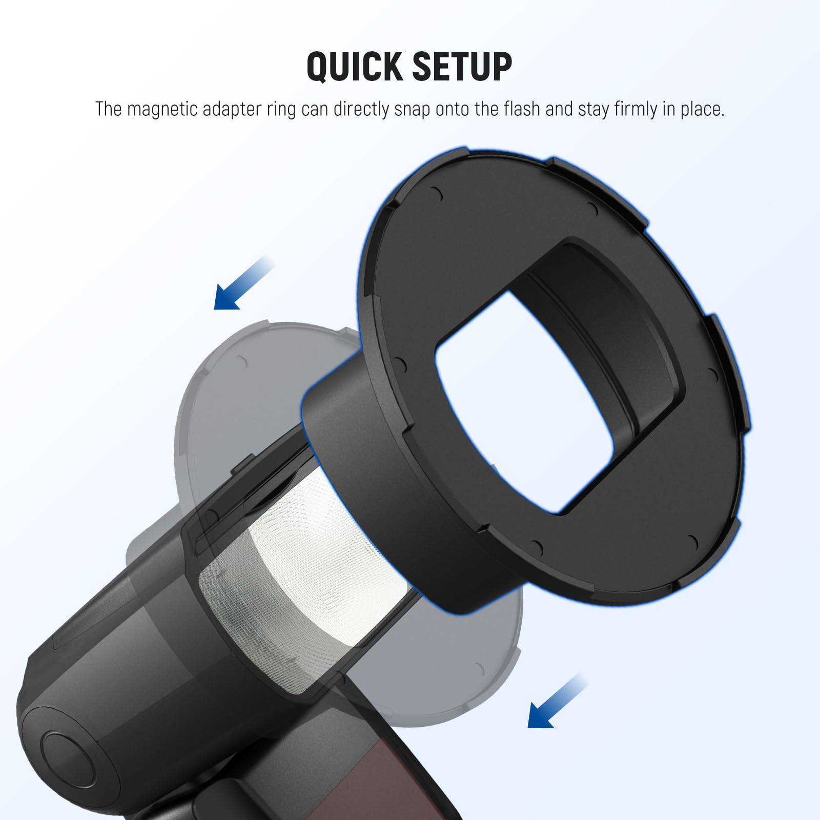NEEWER Anello Adattatore Magnetico per Flash Quadrato, Supporto Magnetico in Silicone Diffusore Luce Compatibile con Godox V850III/860II NEEWER NW620 NW700 NW760 Z880 Z760 Flash a Testa Quadrata,CRS14