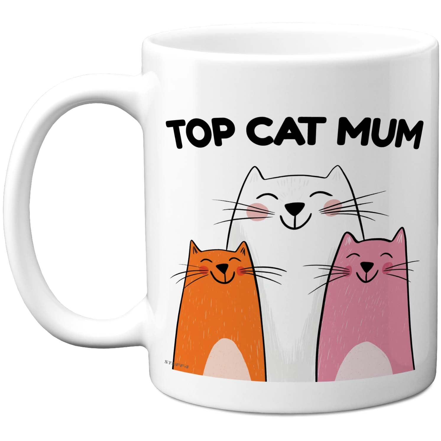 Stuff4 Top Cat Mum Mug - Cartoon Cats Humour Design - Cheerful Gift for Cat Lovers - 11oz Ceramic Gloss Mug
