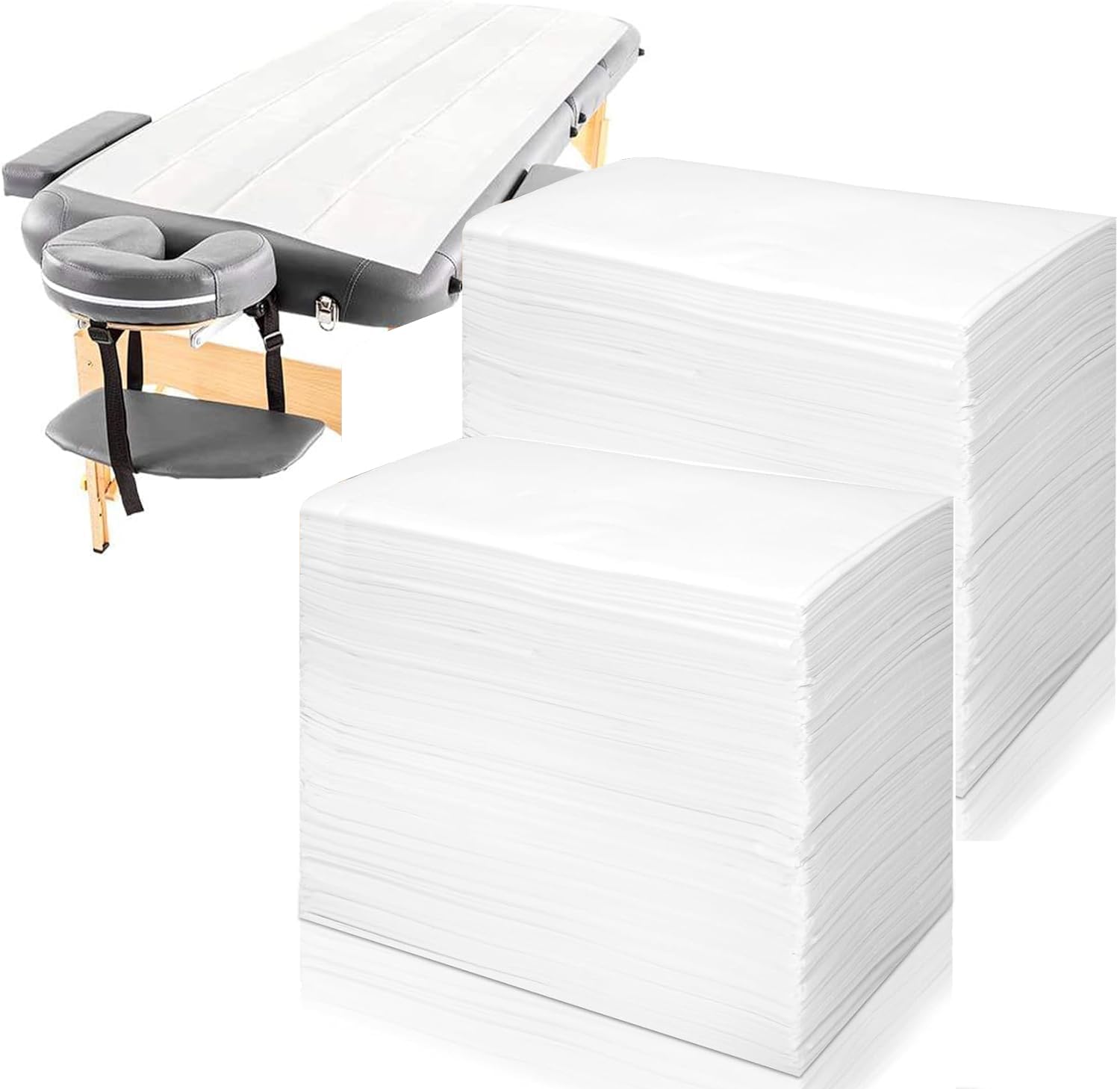200 sábanas tensoras desechables para mesas de masaje, sábanas desechables para mesa de masaje, para spa, mesa de masaje, hoteles, tela no tejida, 80 x 180 cm, color blanco