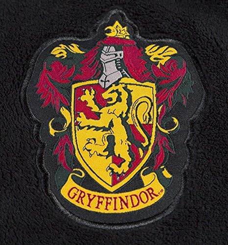 Womens Black Harry Potter Gryffindor Crest Hooded Dressing Gown