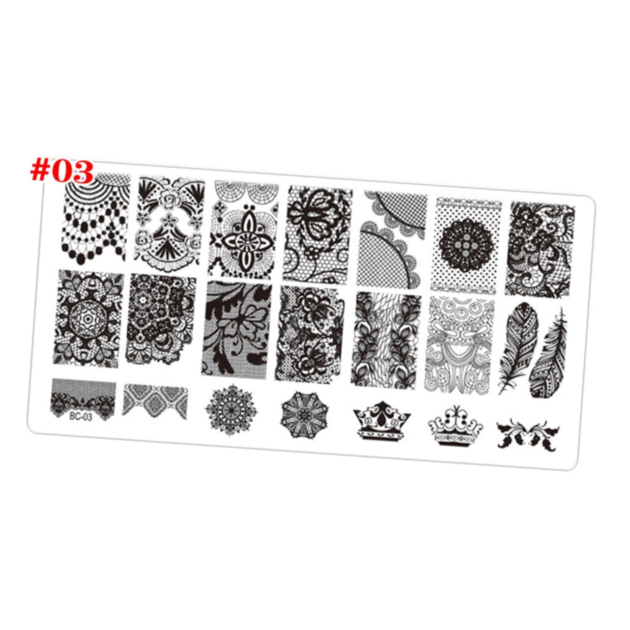 FRCOLOR 12pezzi Template Per Stamping Unghie Nail Art Design Elaborati Per Manicure e Pedicure Facile Usare Unghie