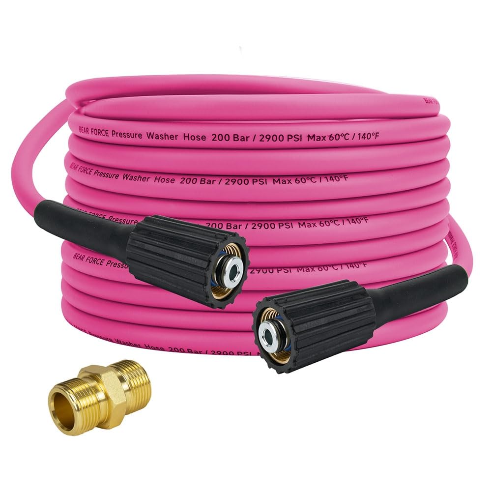 Tubo Flessibile per Idropulitrice da 10 M, 200 Bar, 2900 PSI, Tubo per Idropulitrice da 1/4", Prolunga per Autolavaggio, Attacco M22-Pin 14/15.