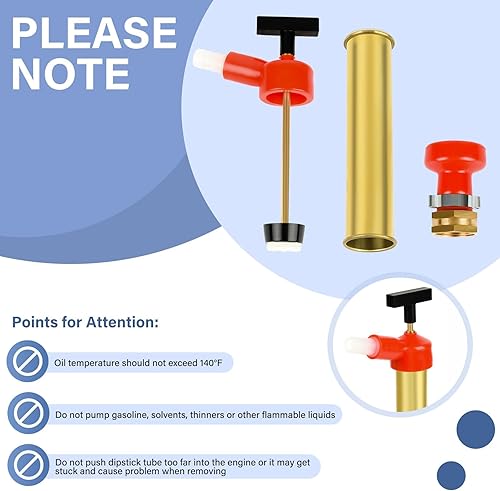 Miniatura 2 de 34060-0130 Bomba manual de drenaje de aceite de motor marino, extractor de aceite de latón para cambio de aceite, 10.25 pulgadas de largo, 1.25