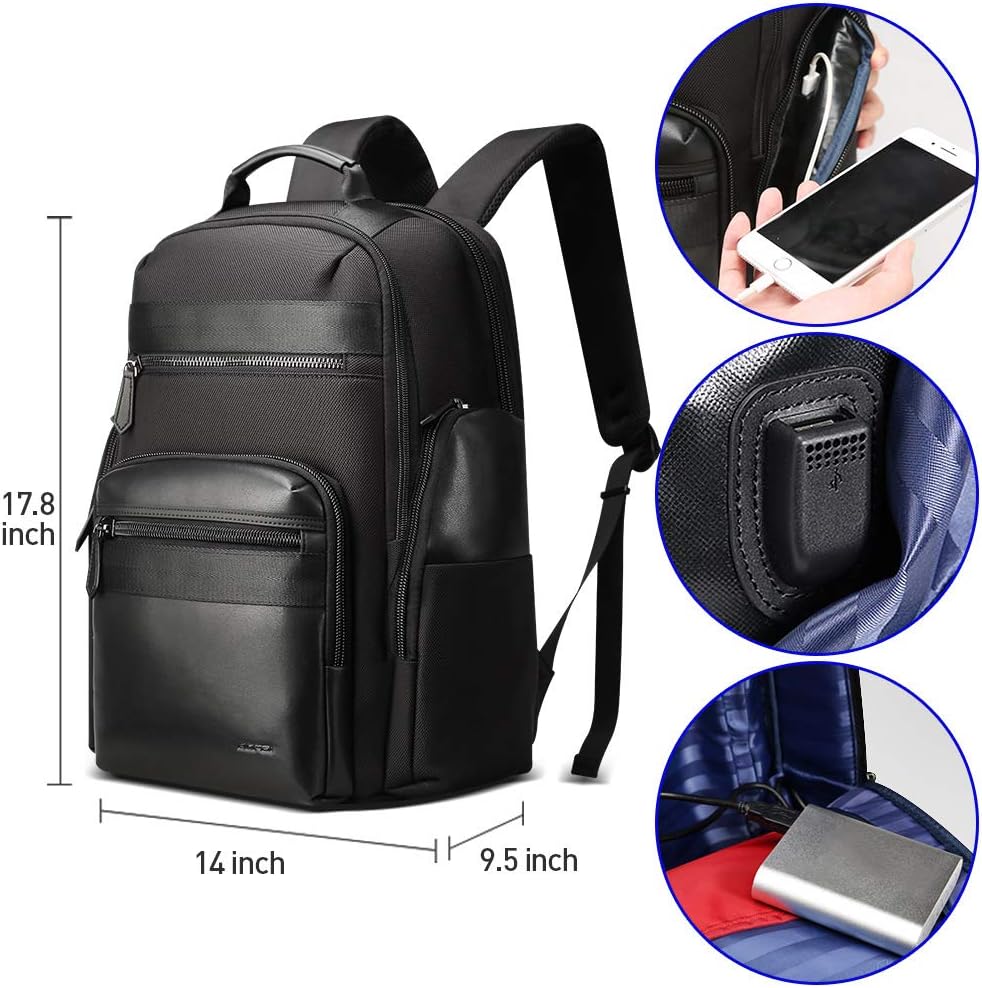 Bіg Sаlе BOPAI 30L Travel Backpack for Men Business Laptop Backpack 15.6 inch Computer bagpack with USB Charging Water-Resistant Rucksack Black