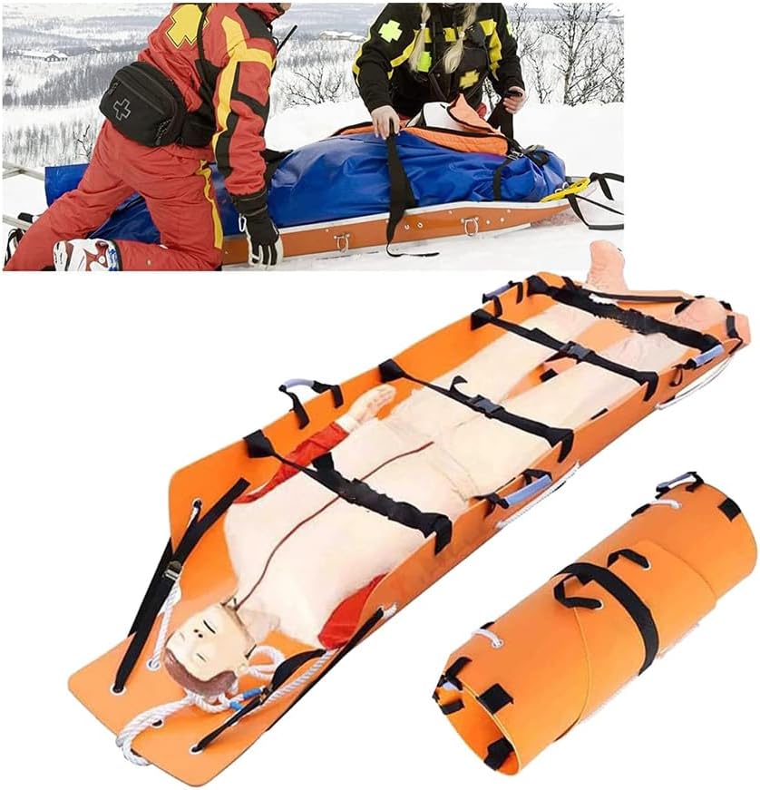 Multifunctional Rescue Stretcher for Fire Rescue, Portable Roll Stretcher Medical Emergency Folding Stretcher Portable Emergency Rescue Stretcher Back Stretcher