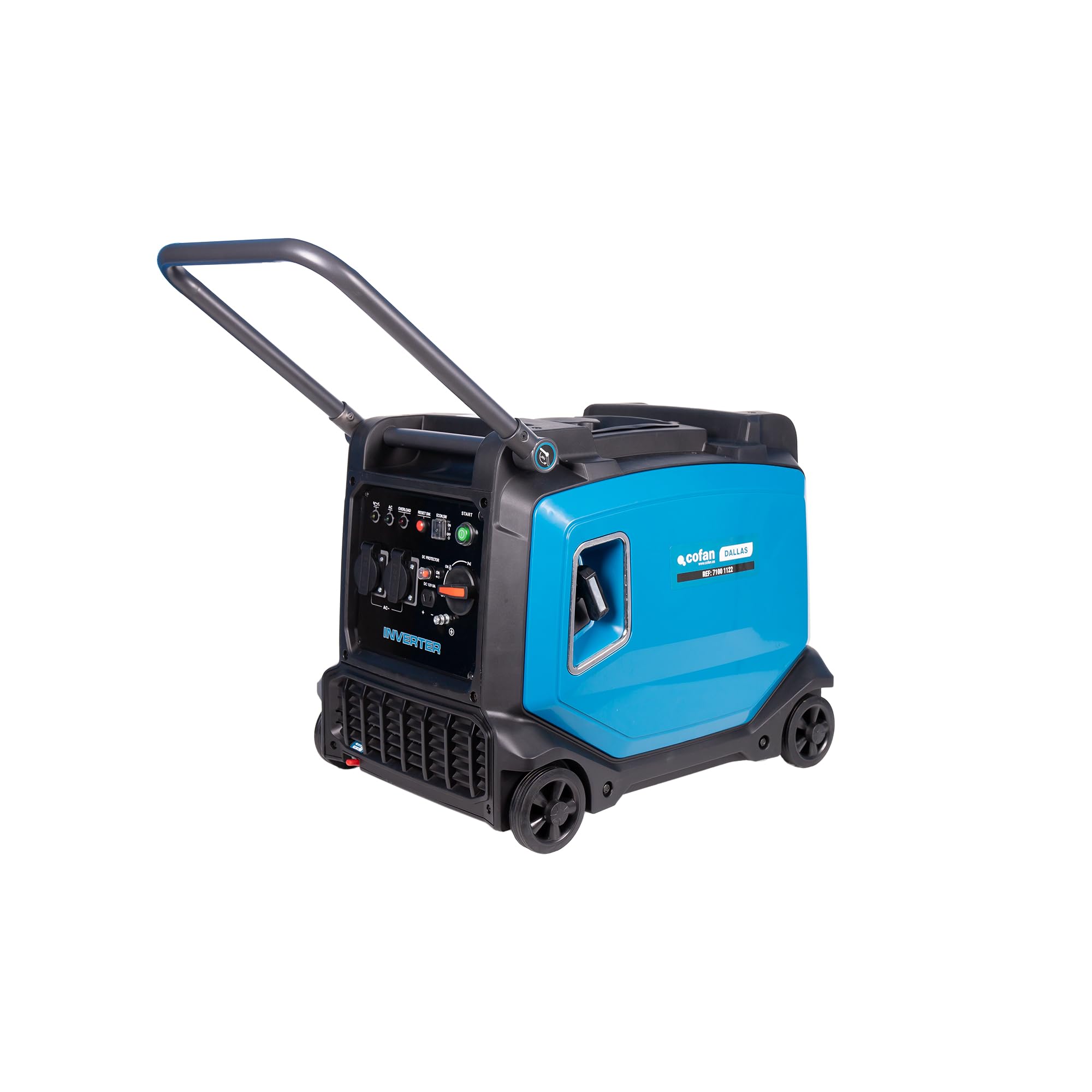 Cofan Generador de gasolina | Potencia máxima: 3,8 kVA | Motor de 4 tiempos | Generador inverter portátil | Autonomía de 5,7 horas | 223 cc