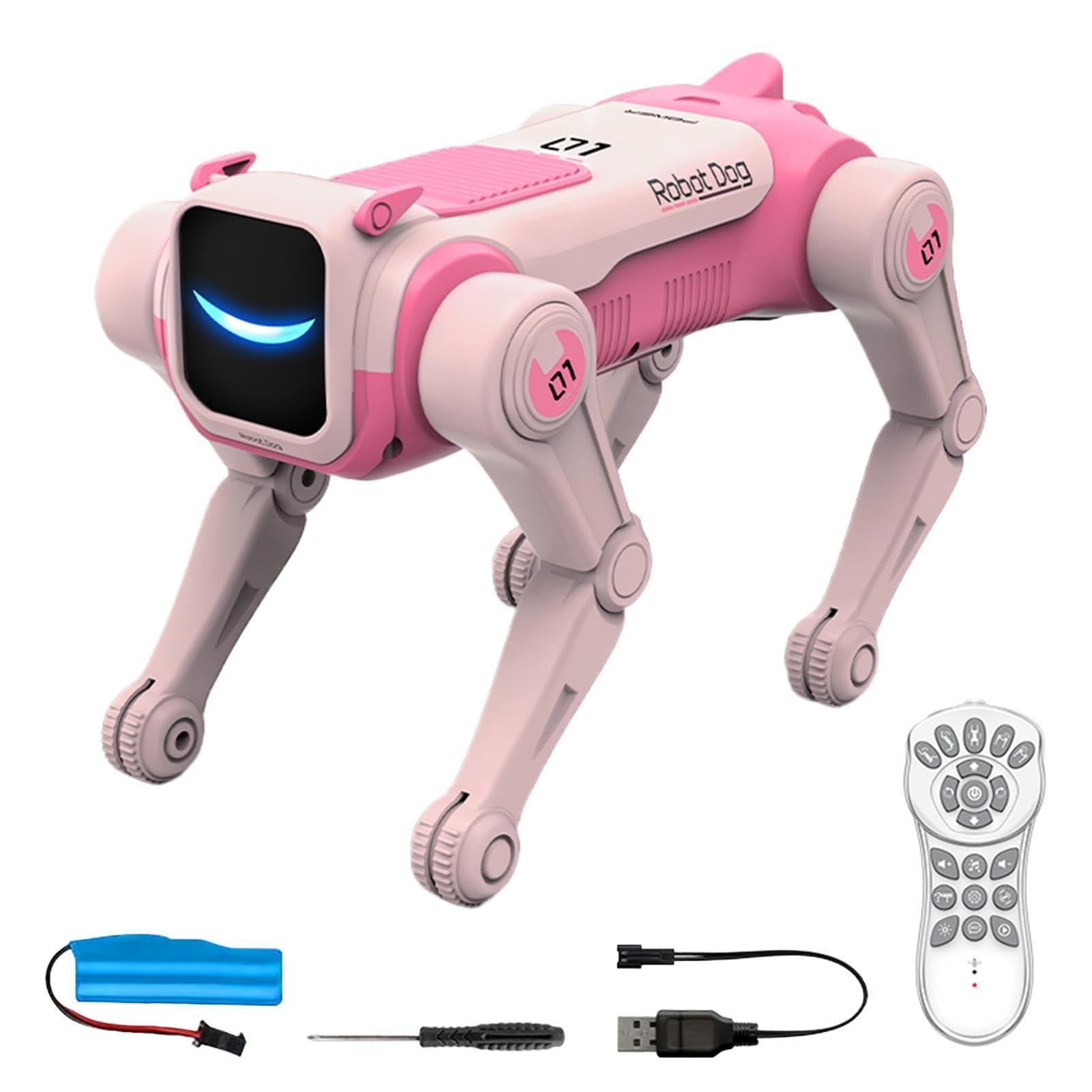 Generico Perro robótico | Control remoto 2.4 GHz con activación por voz, perros robots domésticos interactivos IA – Para niños y niñas juego aprendizaje educación para interiores habitación de niños