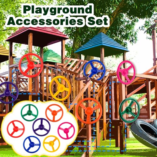Haconba Playground Steering Wheel Accessories Plastic Swingset Pirate Ship Playset for Outdoor Backyard Treehouse Playground Jungle Gym (1, Pink) - Thumbnail 7