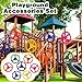 2 Pack Steering Wheel Playset Plastic Pirate Ships Wheel with Mounting Tools for Kids Playground Outdoor Gym (Purple, Orange)