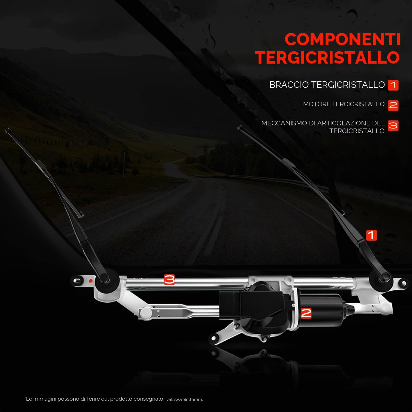 Frankberg Meccanismo tergicristallo senza motore 6Q1955601 | Compatibile con: polo 9N ,Polo Berlina 9A2 9A4 9A6 9N2