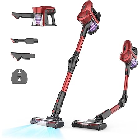 Cordless Vacuum Cleaner, 25Kpa/250W Powerful Suction,5 in 1 Lightweight  Stick Vacuum Cleaner, Up to 45 Mins Runtime, for Pet Hair/Snack Crumbs/Sofa  ...