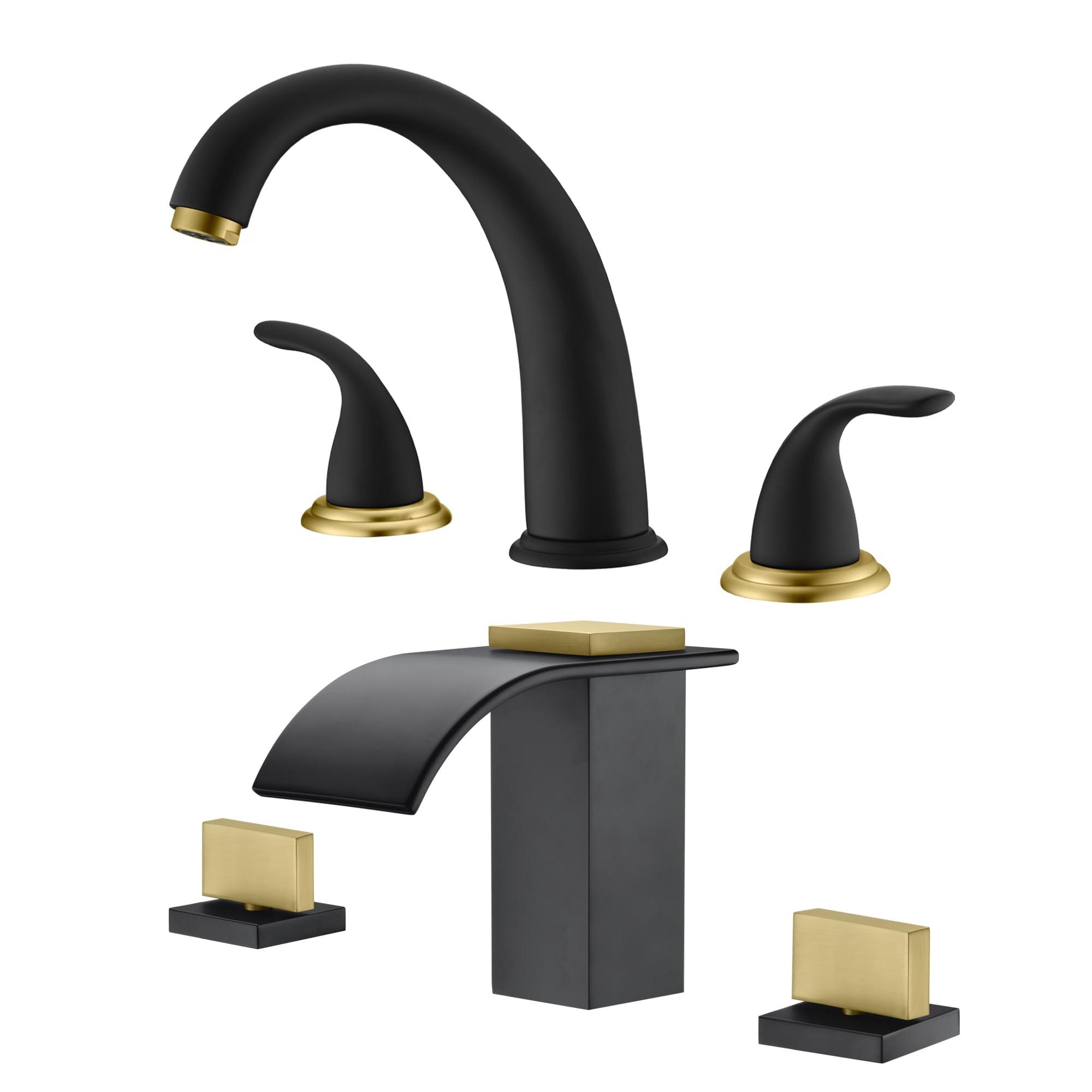 Jnfidosr Black/Gold Roman Tub Faucet S2169s-Mg+8" Widespread Bathroom Sink Faucet S1408w-Mg