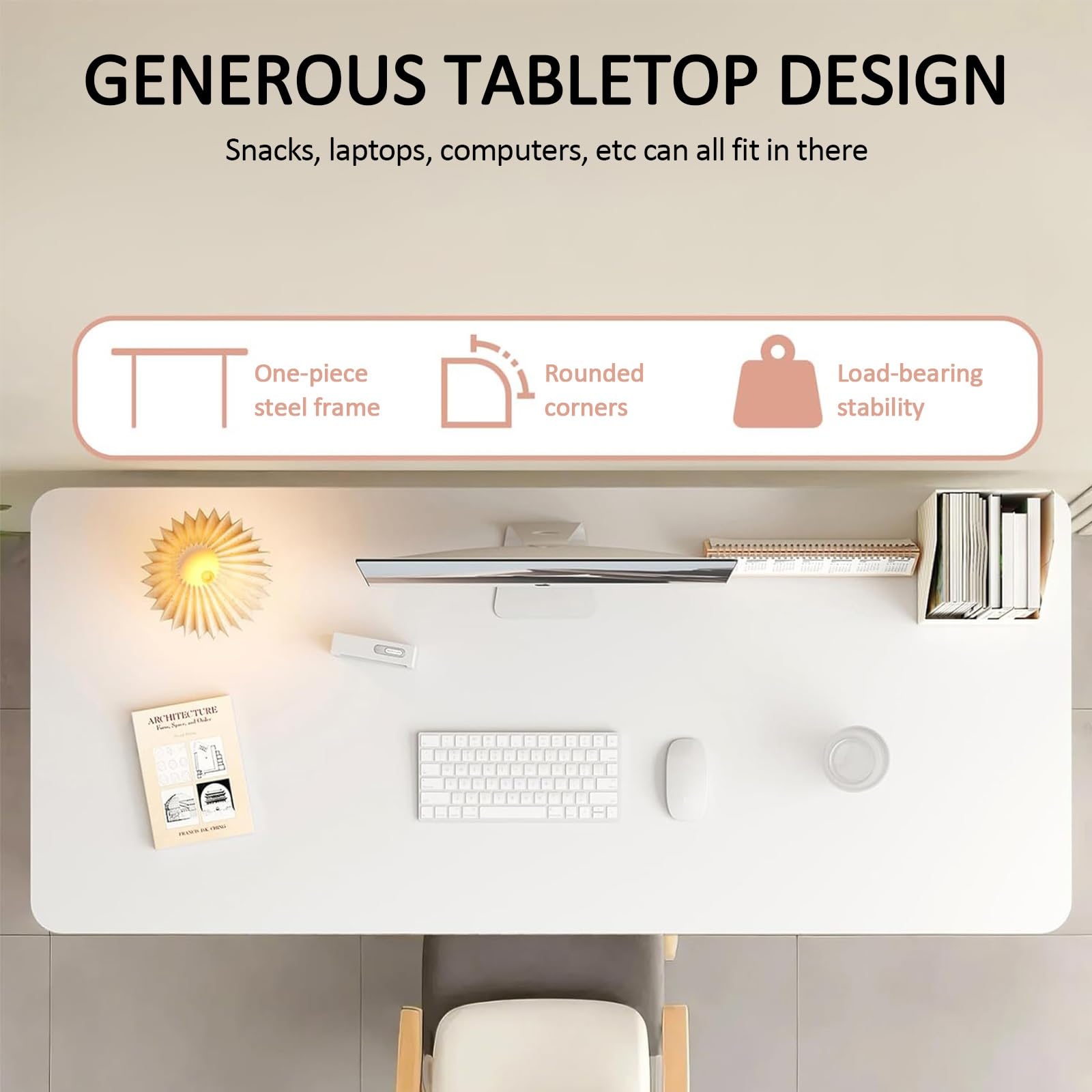 Tavoli Pieghevoli Per Sale Conferenze, Scrivania Mobile, Tavoli da Lavoro con Struttura in Metallo, Study Table con Doppio Ripiano per Piccoli Spazi, Senza Montaggio Richiesto(Beige,120x40x75cm/47x16x