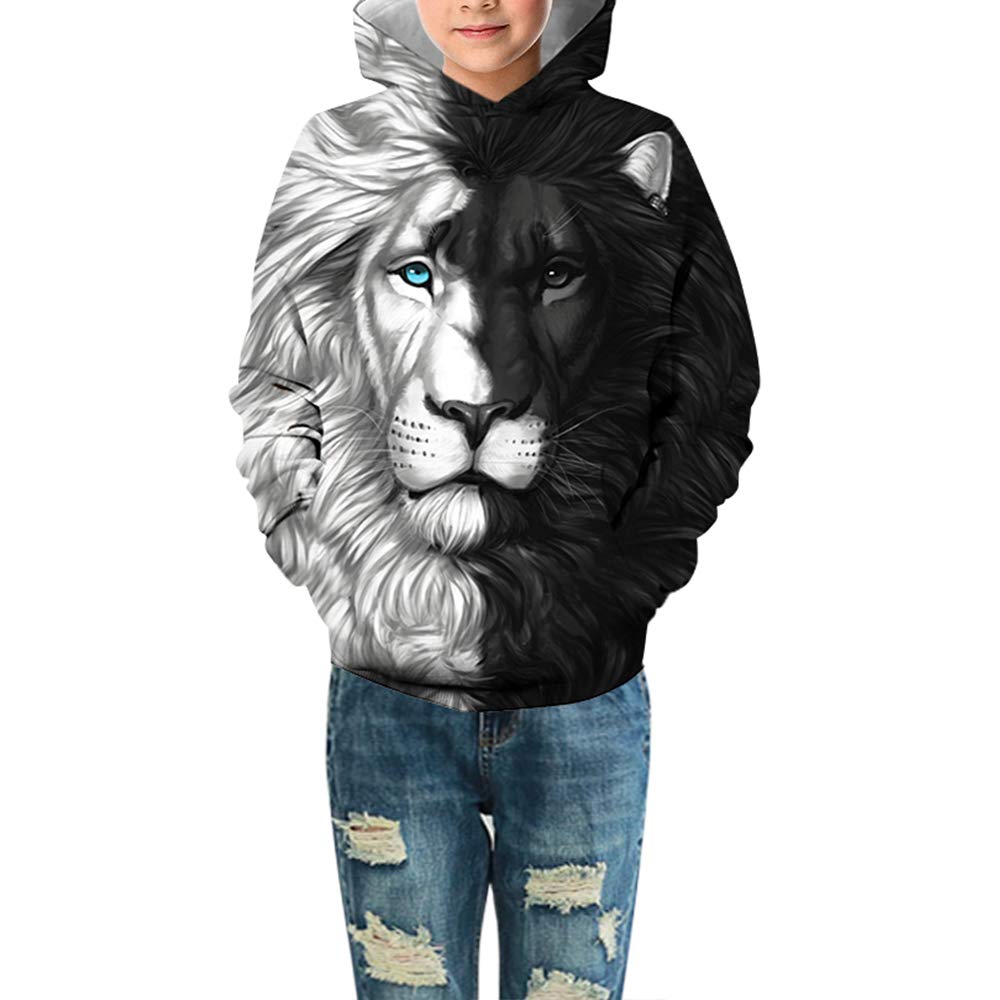 Morbuy Unisex Sweat-Shirts à Capuche Enfants, 3D Univers Animal Automne