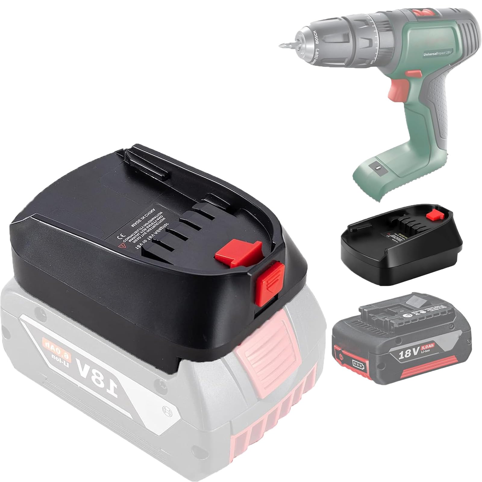 URUN DM18M Battery Adapter for Dewalt 20V, Milwaukee M18 & Makita 18V Cordless Tools with USB Charging & Protection Features — view 17