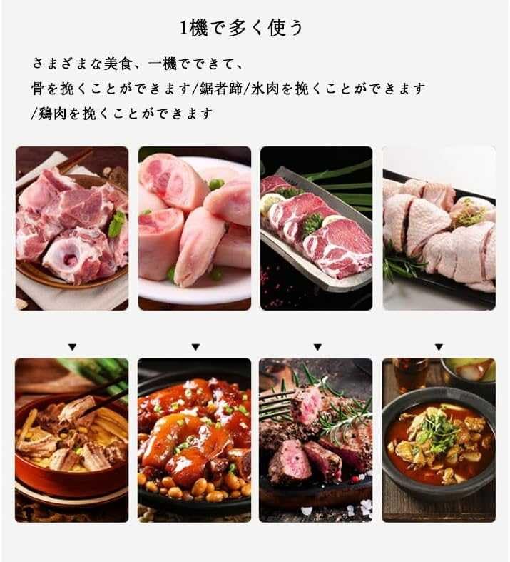 Amazon｜業務用肉切り機 電動骨切り機 750W (110V) - 冷凍肉切断機