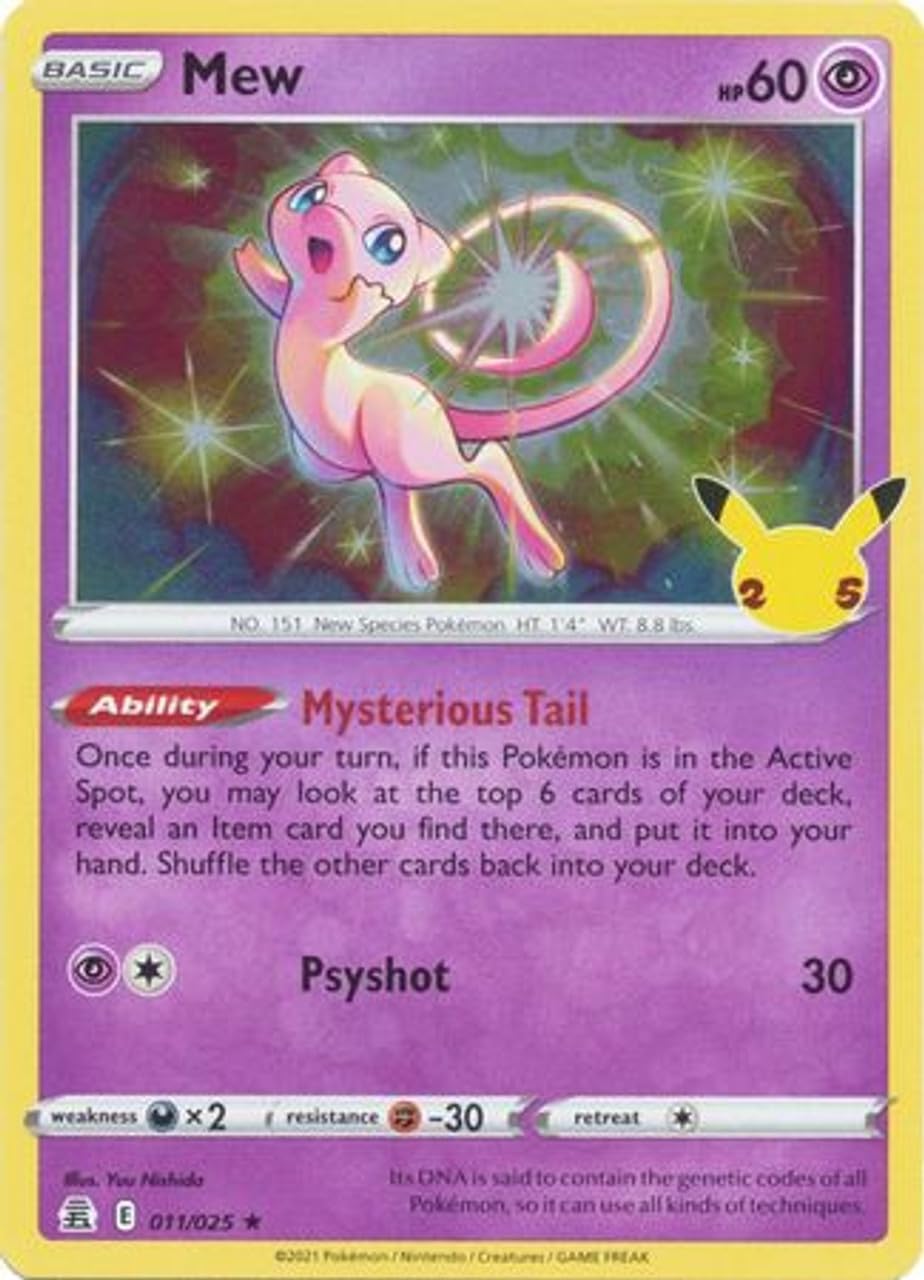 011/025 Mew - Celebrations - Holo Rare - Single Card with Top Loader
