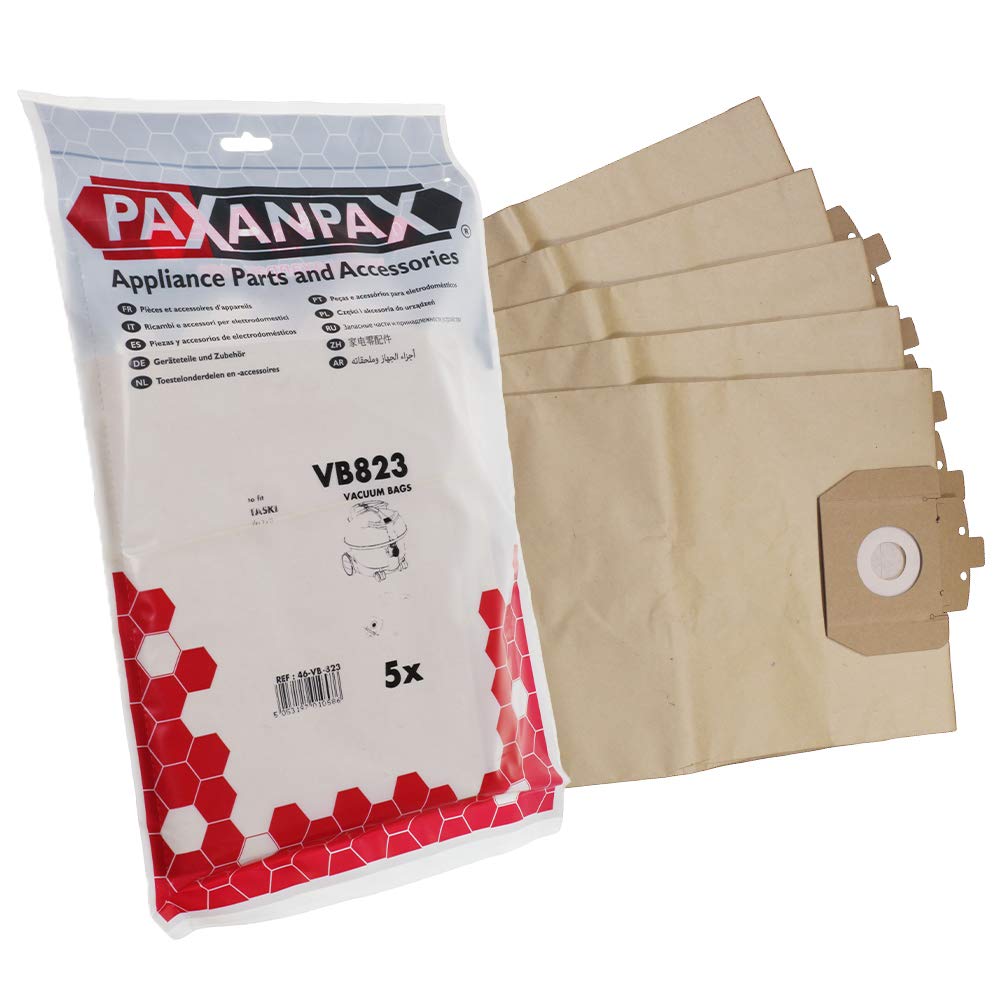 Paxanpax VB823 Compatible Paper Bags For Taski Vento 8 Type (Pack of 5), Brown