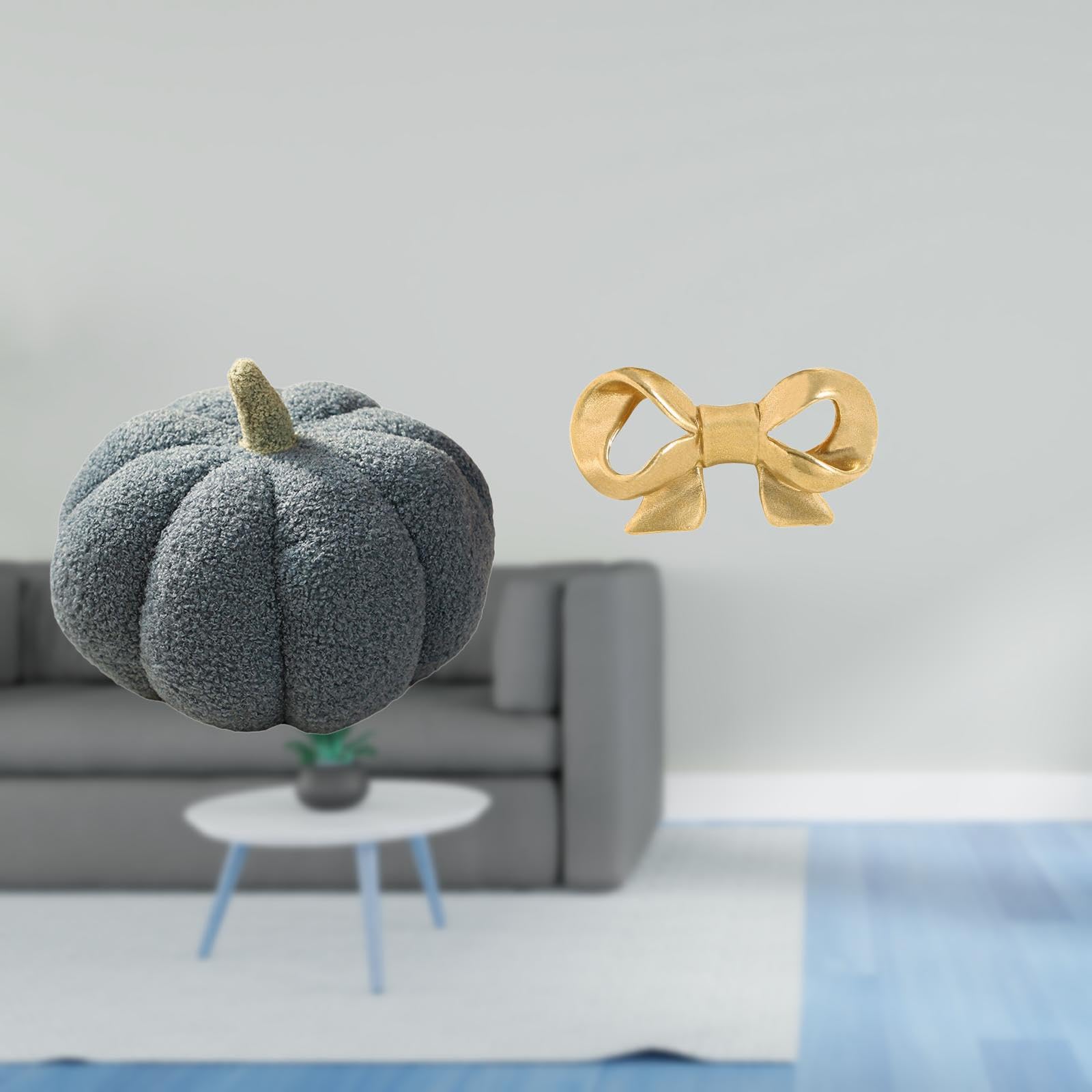 Enchanting Pumpkin Plush Sofa Cushion with Brass Bowknot Handle for Bedroom and Kitchen Decor Cute Decorative Dresser Pull Pillow|Home & Garden| Home D?©cor| Pillows-image-11