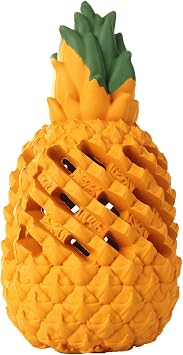 clapzovr Tough Dog Chew Toys for Aggressive Chewers Large Medium Breed, Indestructible Durable Dog Chew Toys Balls for Large Dogs Treat Dispensing Toys Dental Clean Interactive Pineapple Orange
